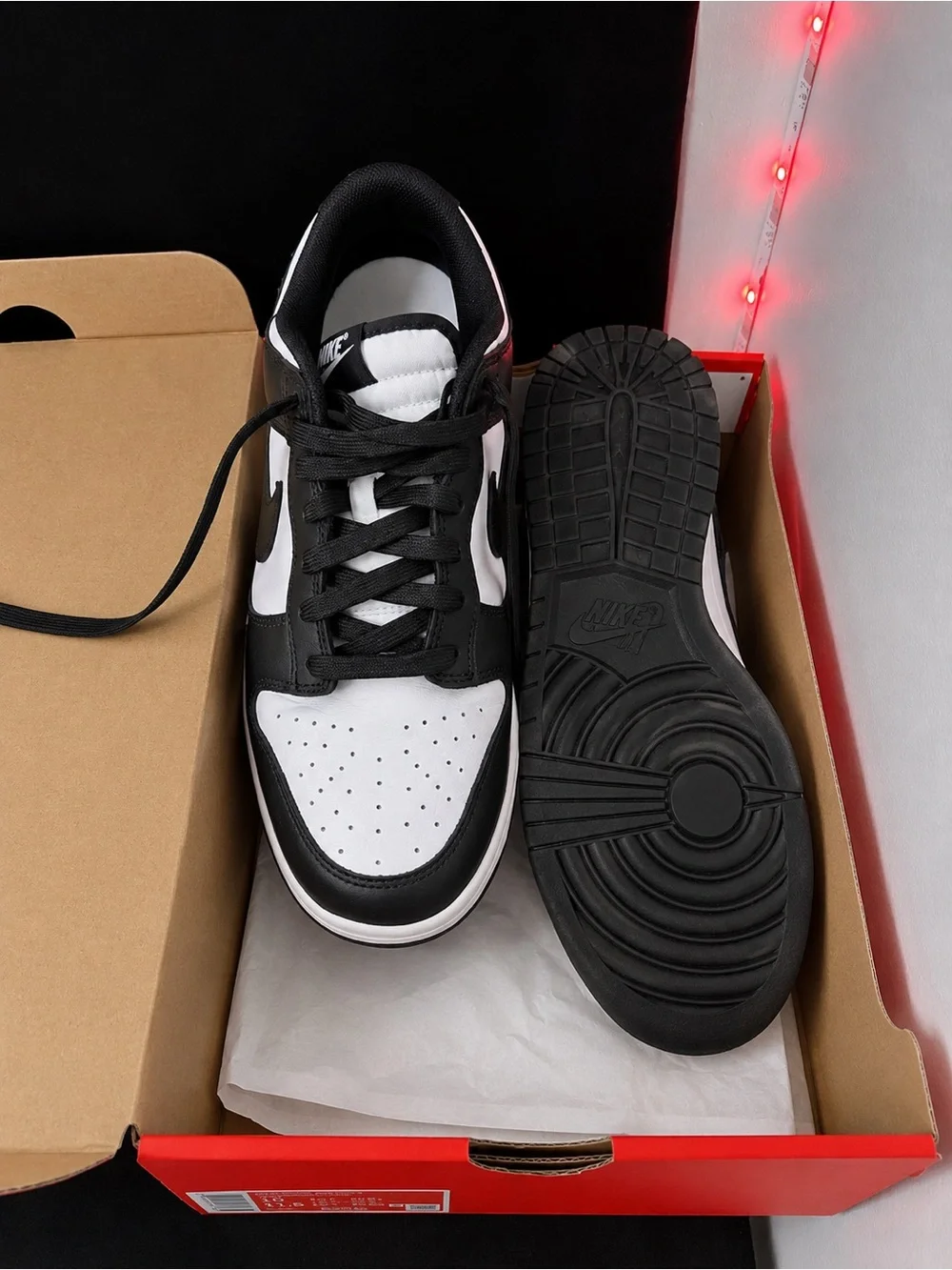Nike Black and White Low-Top Dunk Sneakers